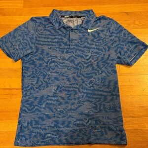 Nike Blue Patterned Polo Golf Shirt